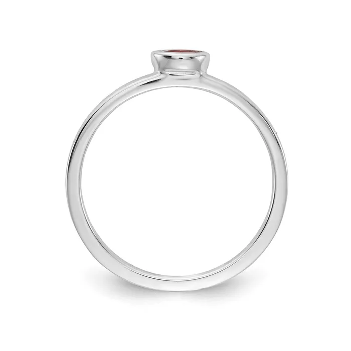 Goldia 14k White Gold Bezelset Marquise Garnet Ring Rings