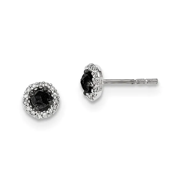Goldia 14k White Gold Black and White Real Diamond Post Earrings Earrings Goldia 14k White Gold Black and White Real Diamond Post Earrings Earrings
