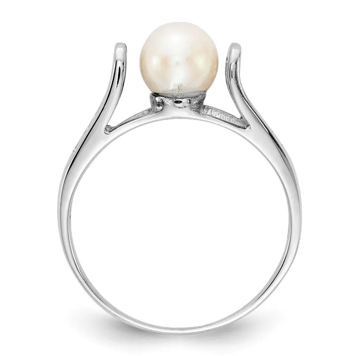 Goldia 14k White Gold FW Cultured Pearl Ring Rings