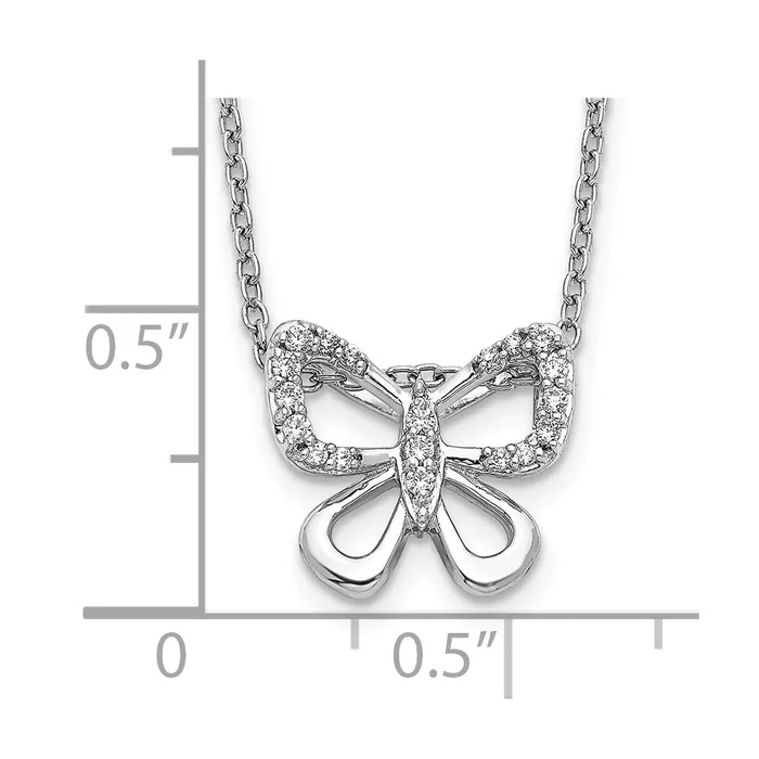 Goldia 14k White Gold Real Diamond Butterfly 18 inch Necklace Necklaces
