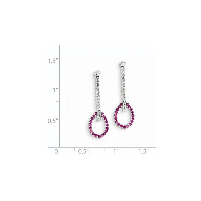 Goldia 14k White Gold Real Diamond u0026 Ruby Earrings Earrings