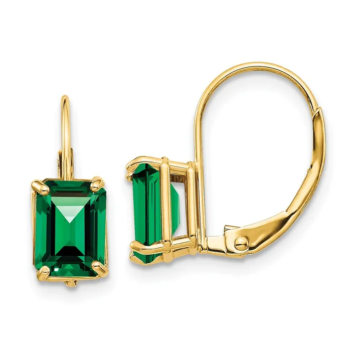 Goldia 14k Yellow Gold 7x5mm Emerald Cut Mount St Helens Leverback Earrings Earrings Goldia 14k Yellow Gold 7x5mm Emerald Cut Mount St Helens Leverback Earrings Earrings