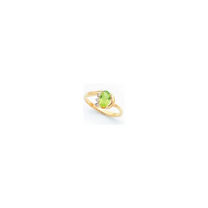 Goldia 14k Yellow Gold 7x5mm Oval Peridot Checker AAA Diamond ring Rings Goldia 14k Yellow Gold 7x5mm Oval Peridot Checker AAA Diamond ring Rings