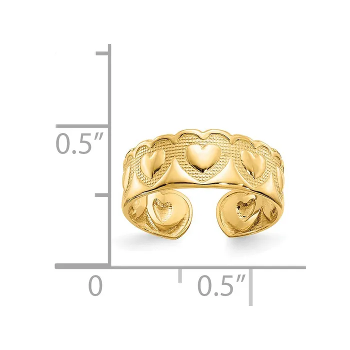 Goldia 14k Yellow Gold Heart Toe Ring Rings