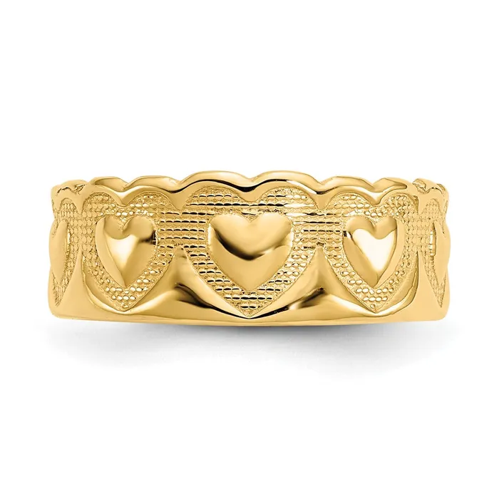 Goldia 14k Yellow Gold Heart Toe Ring Rings