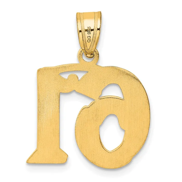 Goldia 14k Yellow Gold Polished Etched Number 61 Pendant PreStyled Sets