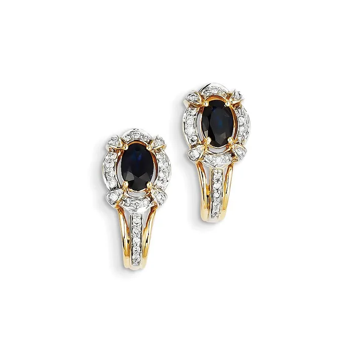 Goldia 14k Yellow Gold Real Diamond u0026 Sapphire Earrings Earrings