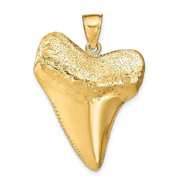 Goldia 14k Yellow Gold Solid Polished 3D Shark Tooth Pendant Necklaces Goldia 14k Yellow Gold Solid Polished 3D Shark Tooth Pendant Necklaces