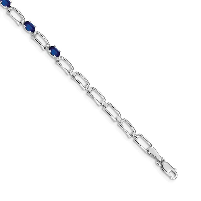 goldiaca Bracelets 14k White Gold Sapphire Bracelet