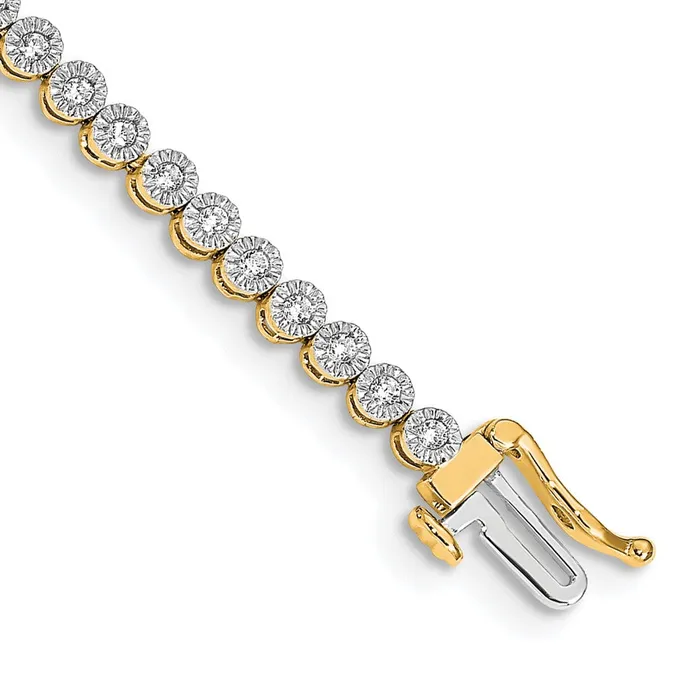 goldiaca Bracelets 14k Yellow Gold Natural Diamond Tennis Bracelet