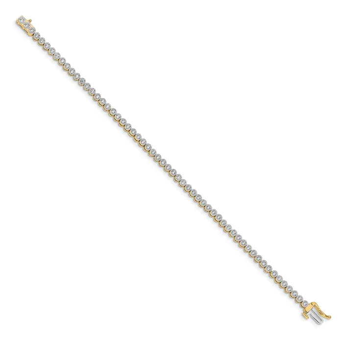 goldiaca Bracelets 14k Yellow Gold Natural Diamond Tennis Bracelet