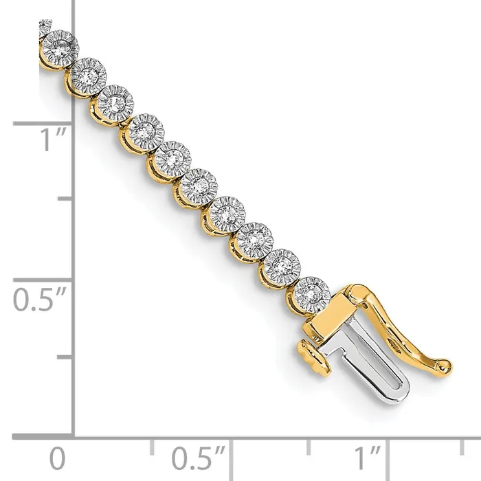 goldiaca Bracelets 14k Yellow Gold Natural Diamond Tennis Bracelet