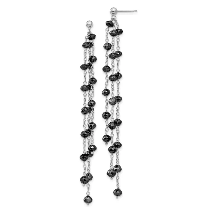 goldiaca Earrings 14k White Gold Black Diamond Briolette Earring