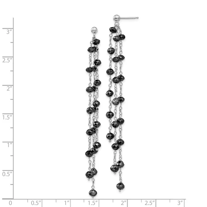goldiaca Earrings 14k White Gold Black Diamond Briolette Earring