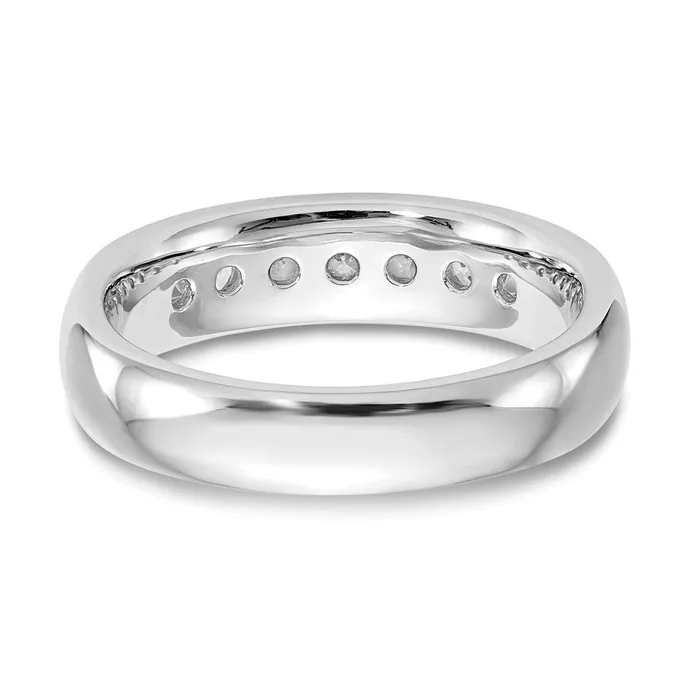 goldiaca Rings 14K White Gold 7Stone Real Diamond Channel Band