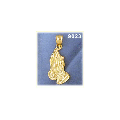 Goldia Charm Necklaces 14K Gold 20MM Praying Hands Charm