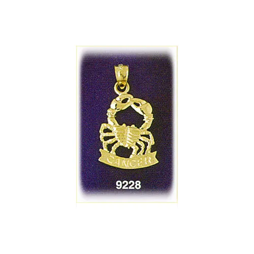 Goldia Charm Necklaces 14K Gold 3D Zodiac Cancer Charm