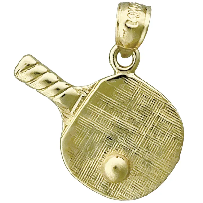 Goldia Charm Necklaces 14K Gold Ping Pong Paddle Charm