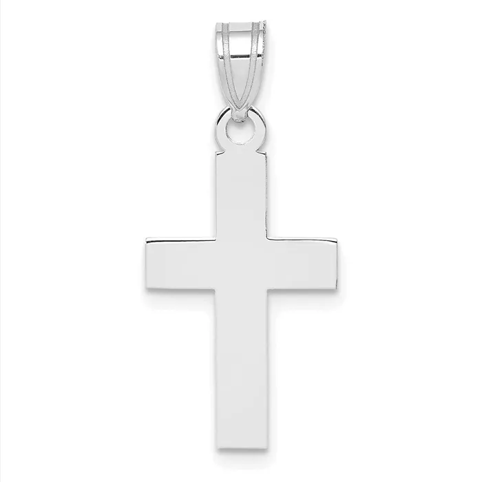 Goldia Charm Necklaces 14k White Gold Polished Cross Charm