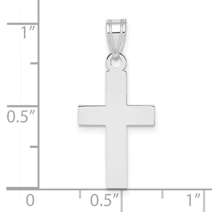 Goldia Charm Necklaces 14k White Gold Polished Cross Charm