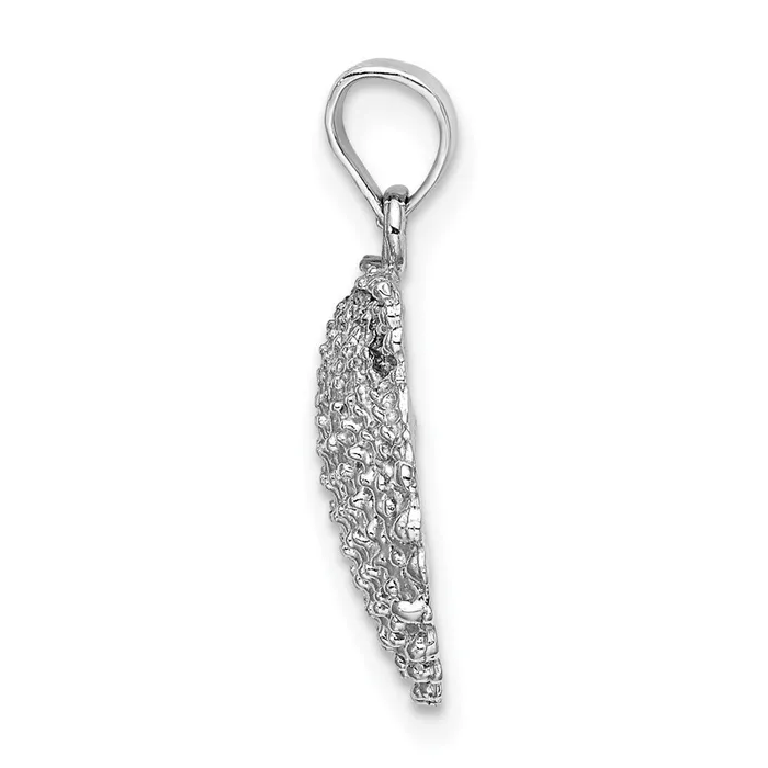 Goldia Charm Necklaces 14k White Gold Textured Scallop Shell Charm