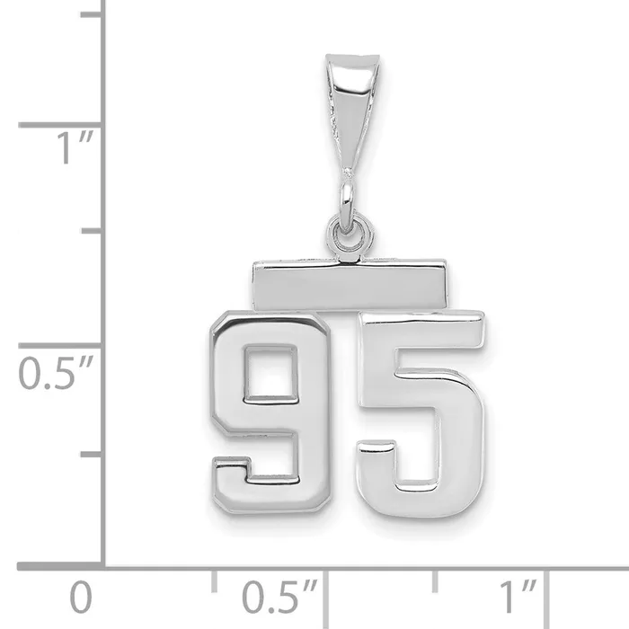 Goldia Charm Necklaces 14k White Goldw Small Polished Number 95 Charm