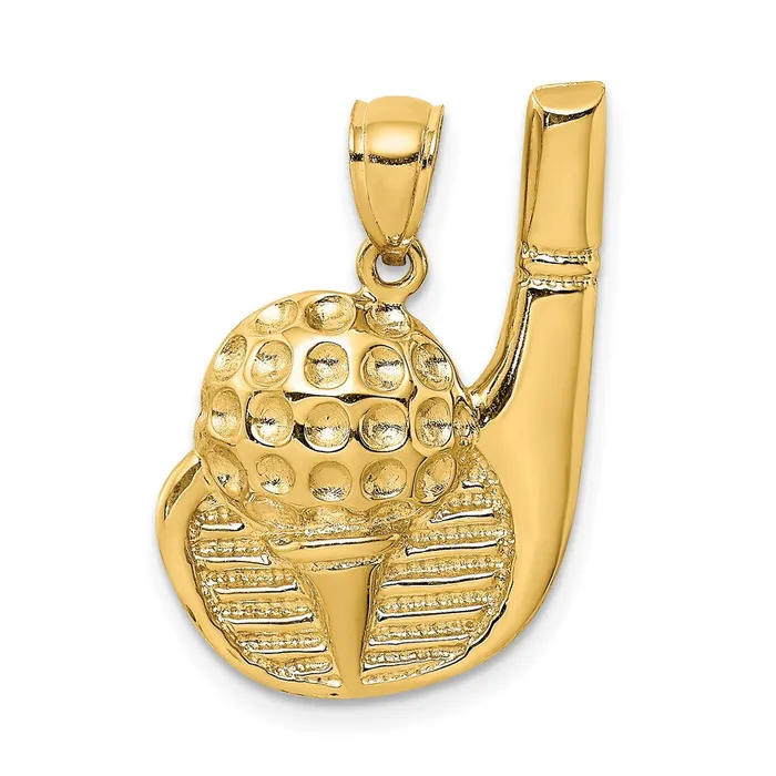 Goldia Charm Necklaces 14k Yellow Gold 2D Golf Club and Ball On Tee Charm Goldia Charm Necklaces 14k Yellow Gold 2D Golf Club and Ball On Tee Charm