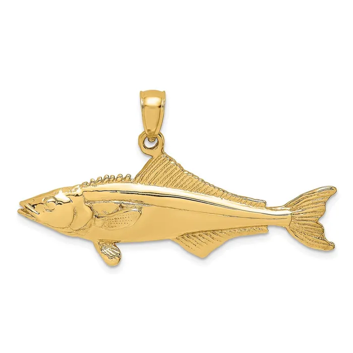 Goldia Charm Necklaces 14k Yellow Gold 3D Polished Cobia Fish Charm