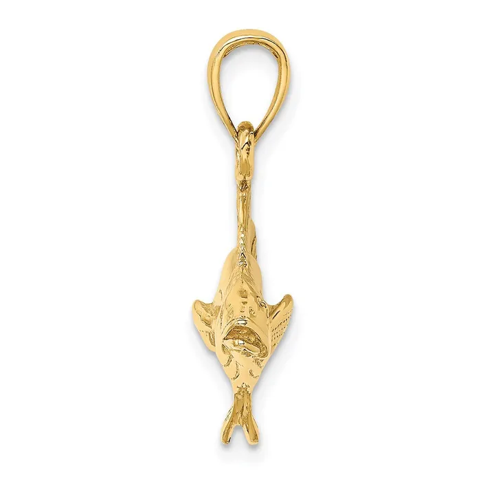 Goldia Charm Necklaces 14k Yellow Gold 3D Polished Cobia Fish Charm
