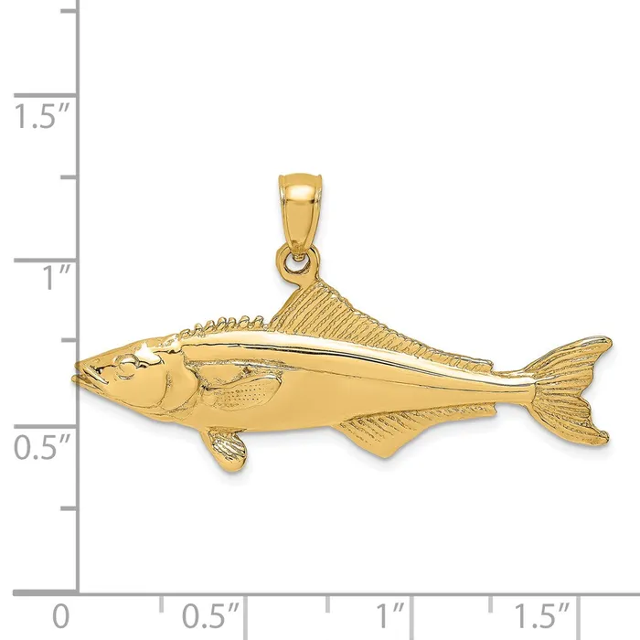 Goldia Charm Necklaces 14k Yellow Gold 3D Polished Cobia Fish Charm