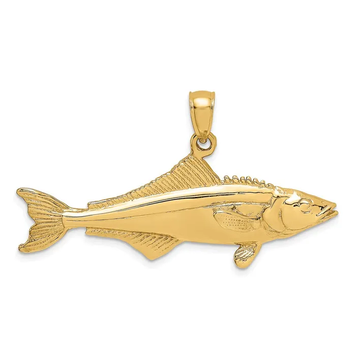 Goldia Charm Necklaces 14k Yellow Gold 3D Polished Cobia Fish Charm