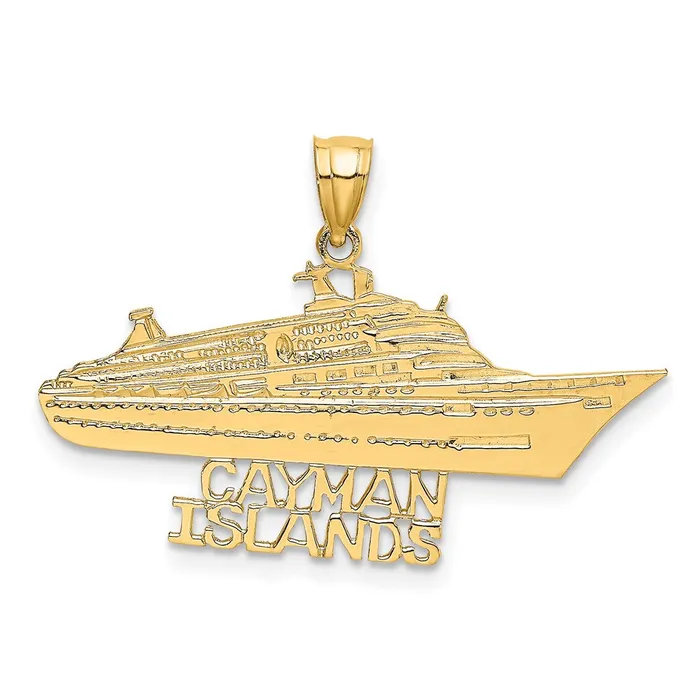 Goldia Charm Necklaces 14k Yellow Gold CAYMAN ISLANDS Cruise Ship Charm
