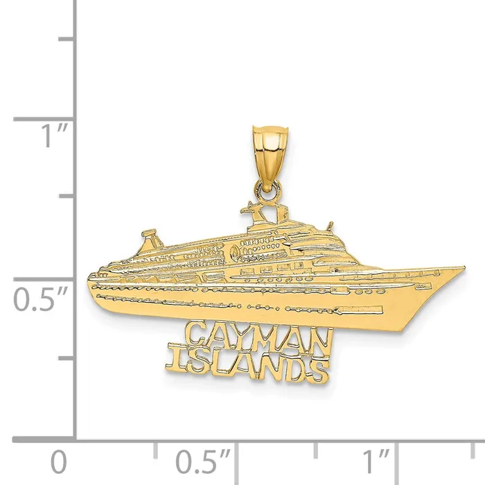 Goldia Charm Necklaces 14k Yellow Gold CAYMAN ISLANDS Cruise Ship Charm