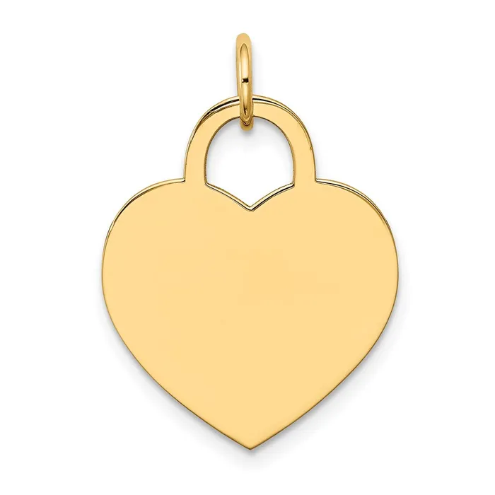 Goldia Charm Necklaces 14k Yellow Gold Large Engravable Heart Charm