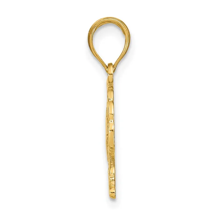 Goldia Charm Necklaces 14k Yellow Gold Polished NAGS HEAD Under Crab Charm