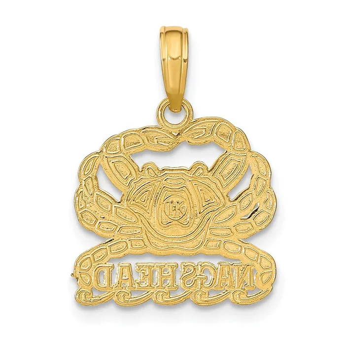 Goldia Charm Necklaces 14k Yellow Gold Polished NAGS HEAD Under Crab Charm