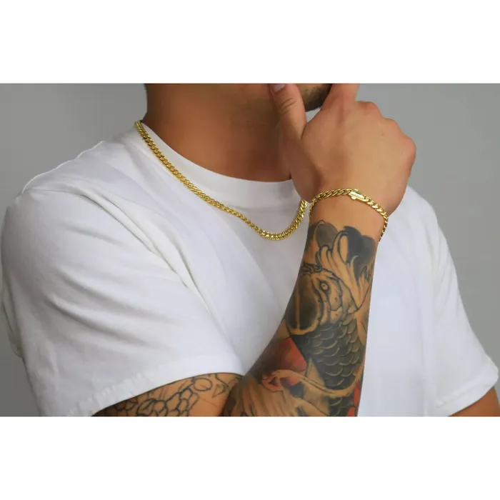 Goldiacom 10k Yellow Gold Royal Monaco Miami Cuban Link 6mm Chain Pendant Necklace 20 Necklaces