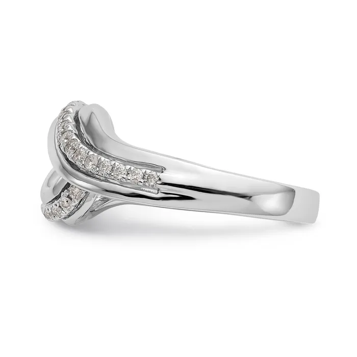 Goldiacom 14k White Gold Peg Set Simulated Diamond By Pass Engagement Ring Rings