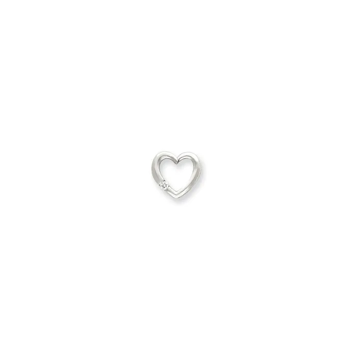 Goldiacom Necklaces 14k AA Diamond Heart Chain Slide