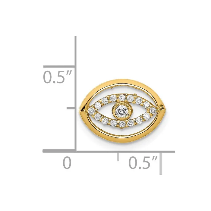 Goldiacom Necklaces 14ky 110ct Diamond Gold Halo Evil Eye Chain Slide