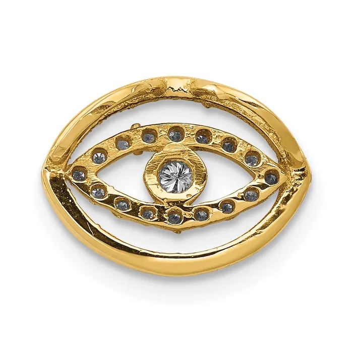 Goldiacom Necklaces 14ky 110ct Diamond Gold Halo Evil Eye Chain Slide