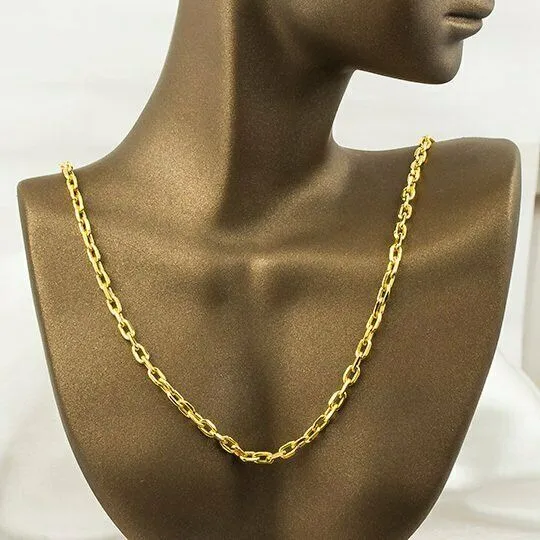 Goldiacom Necklaces SOLID 8K Yellow Gold Thick Oval Forse Pendant Necklace Chain 21 Inch Goldiacom Necklaces SOLID 8K Yellow Gold Thick Oval Forse Pendant Necklace Chain 21 Inch