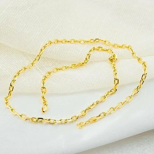 Goldiacom Necklaces SOLID 8K Yellow Gold Thick Oval Forse Pendant Necklace Chain 21 Inch