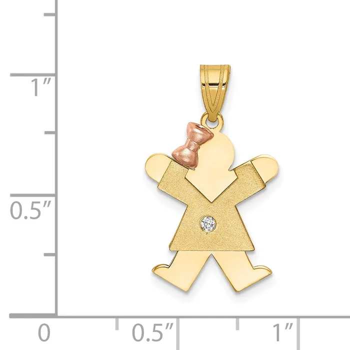 Goldiacom Rings 14k Two tone VS Diamond kid pendant