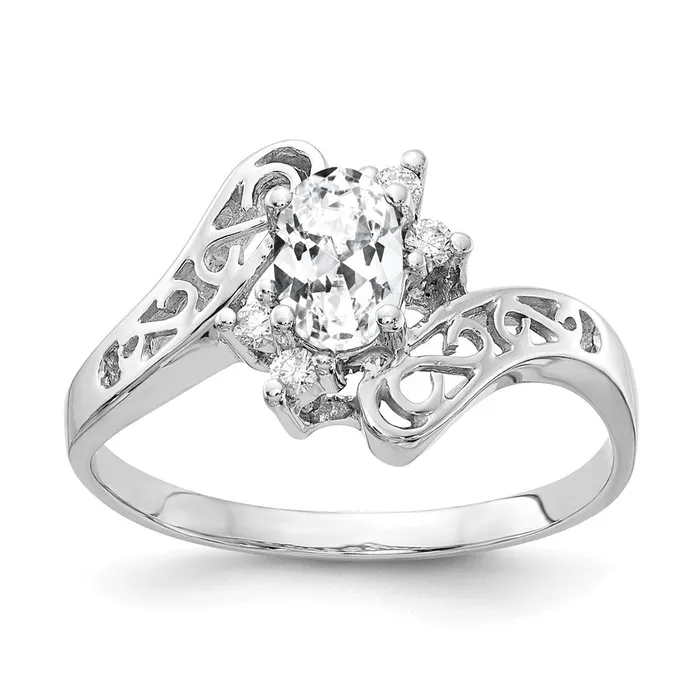 Goldiacom Rings 14k White Gold 6x4mm Oval Cubic Zirconia AA Real Diamond ring Goldiacom Rings 14k White Gold 6x4mm Oval Cubic Zirconia AA Real Diamond ring
