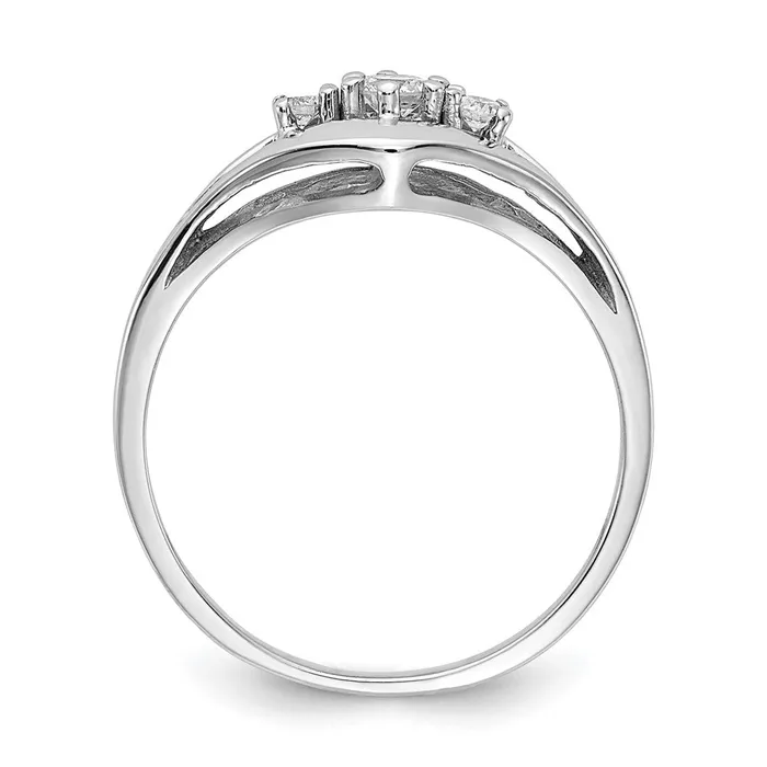 Goldiacom Rings 14k White Gold Polished AA Real Diamond ring