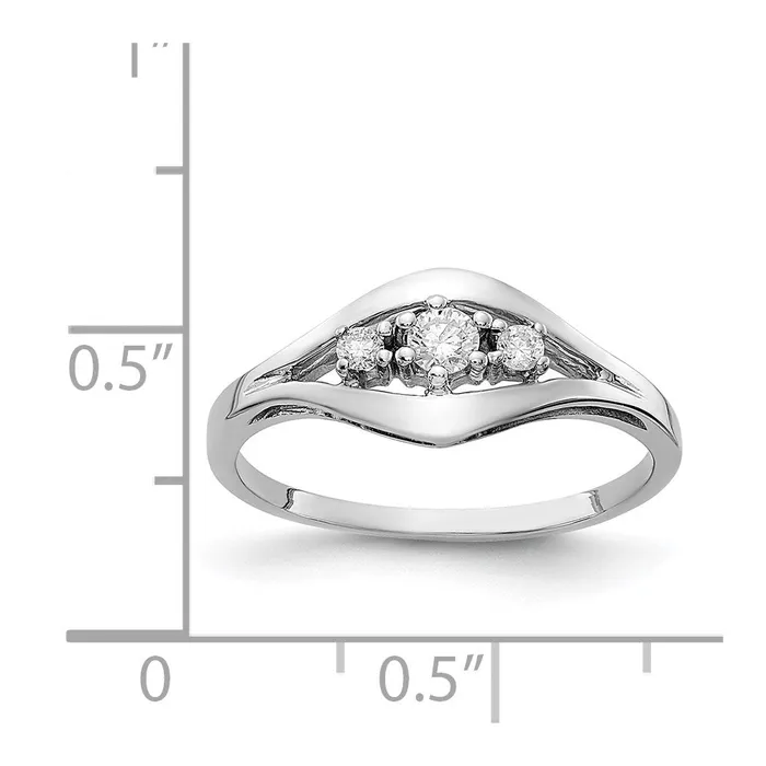 Goldiacom Rings 14k White Gold Polished AA Real Diamond ring
