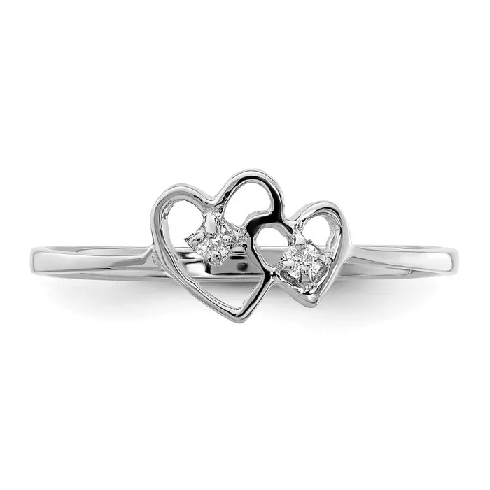 Goldiacom Rings 14k White Gold Polished AA Real Diamond ring