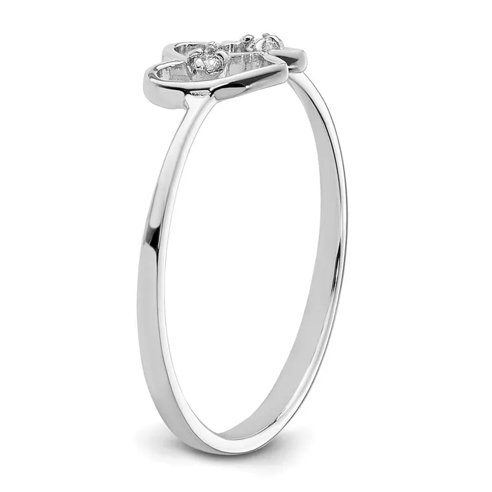 Goldiacom Rings 14k White Gold Polished AA Real Diamond ring