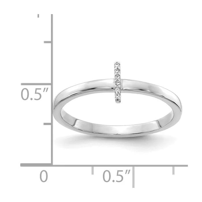 Goldiacom Rings 14k White Gold Real Diamond Initial I Ring